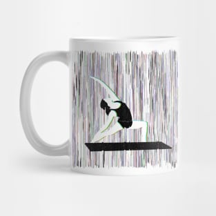 Yoga Woman Glitch Art Mug